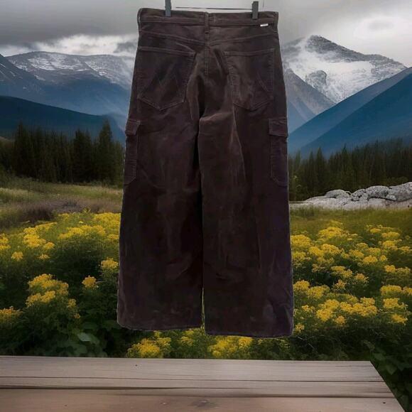 MOTHER The Undercover Cargo Wide Leg Corduroy Sneak in Mole Size 33 - Picture 5 of 5